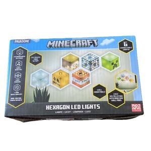 Paladone Minecraft Hexagon LED Block Lights Customizable Decor Remote 6 Cubes